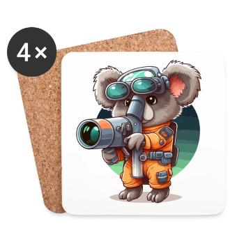 Weltraum-Koala - Untersetzer (4er-Set) - Weiß - Vorne