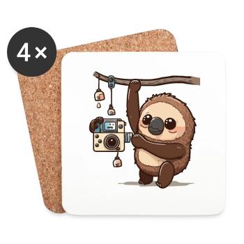 Photography Sloth - Coasters (set of 4) - white - Front