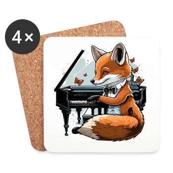 Klassischer Fuchs - Untersetzer (4er-Set) - Weiß - Vorne