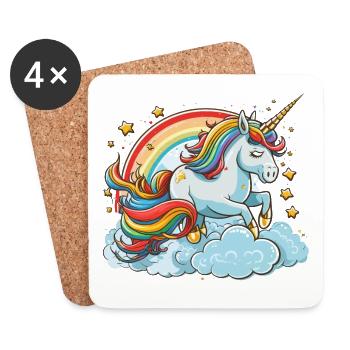 Regenbogen-Schönheit - Untersetzer (4er-Set) - Weiß - Vorne