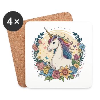 Magie arc-en-ciel - Dessous de verre (lot de 4) - blanc - Devant