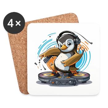 Funky Penguin DJ - Coasters (set of 4) - white - Front