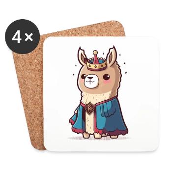 Lama royal - Dessous de verre (lot de 4) - blanc - Devant
