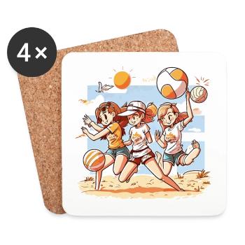 Serve and Beach - Coasters (set of 4) - white - Front
