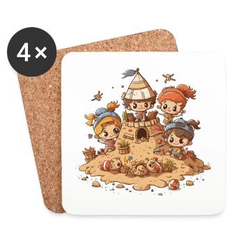 Plaisir au goût de sable - Dessous de verre (lot de 4) - blanc - Devant