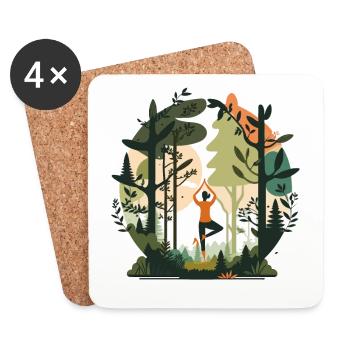 Flux forestier - Dessous de verre (lot de 4) - blanc - Devant