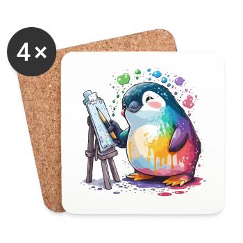 Artistic Penguin - Coasters (set of 4) - white - Front