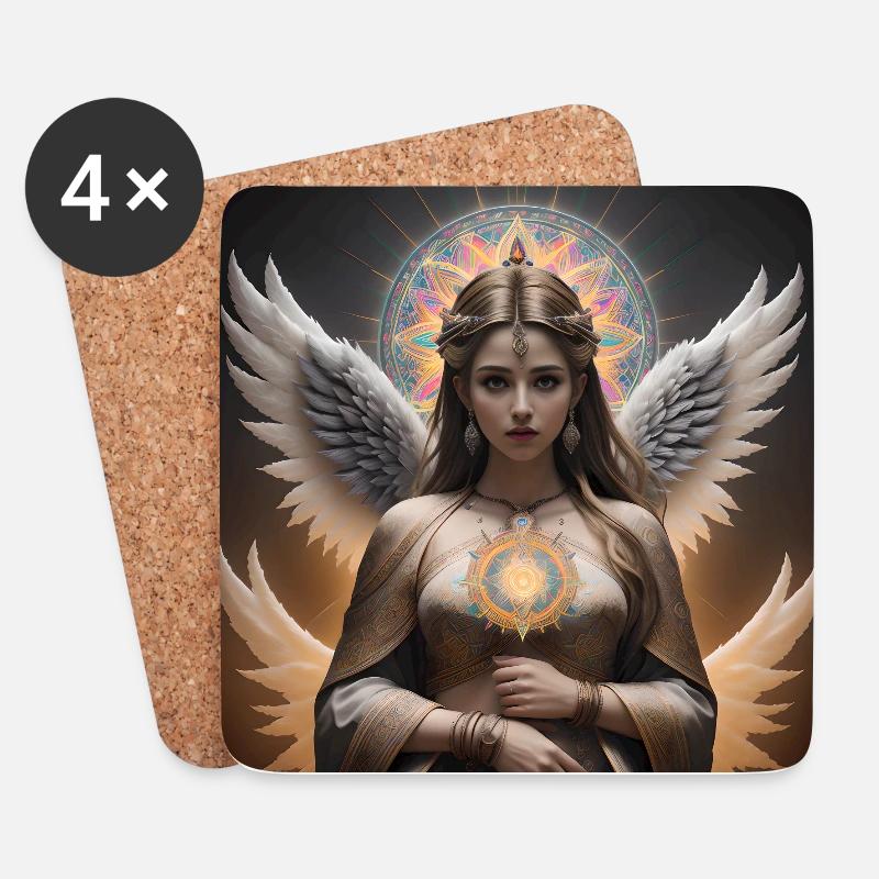 Schutzengel - Untersetzer (4er-Set) - Weiß