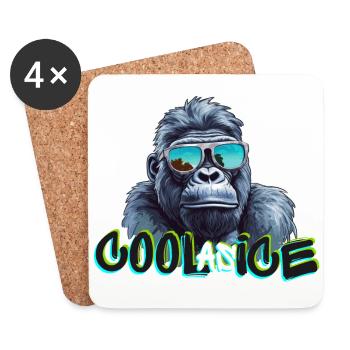 Cooler Gorilla - Untersetzer (4er-Set) - Weiß - Vorne