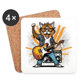Feline Frenzy - Coasters (set of 4) - white - Front