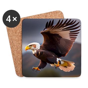 Adler - Untersetzer (4er-Set) - Weiß - Vorne