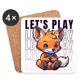 Let's play Video Games du Fuchs - Untersetzer (4er-Set) - Weiß - Vorne