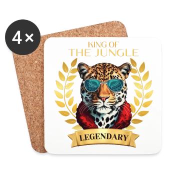 Roi légendaire de la jungle - Dessous de verre (lot de 4) - blanc - Devant