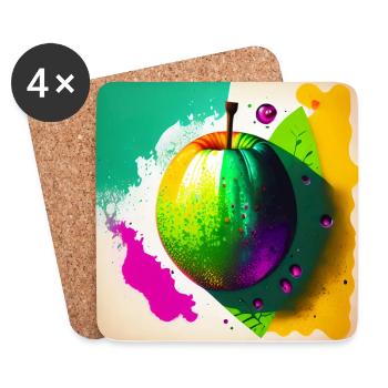 Abstract art, an apple of paint chips - Coasters (set of 4) - white - Front
