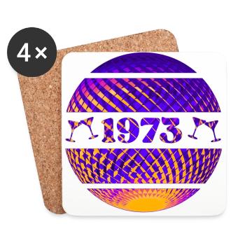Année de construction: 1973 - Dessous de verre (lot de 4) - blanc - Devant