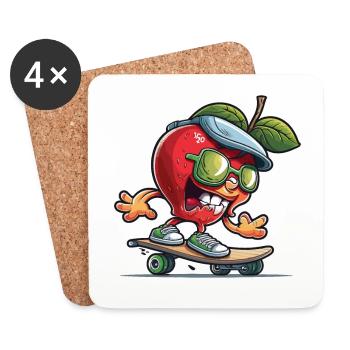 Apple Skater - Coasters (set of 4) - white - Front