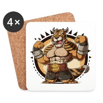 Tiger Slam - Coasters (set of 4) - white - Front