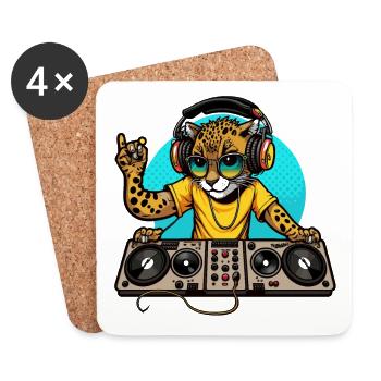 Cheetah Beats - Coasters (set of 4) - white - Front