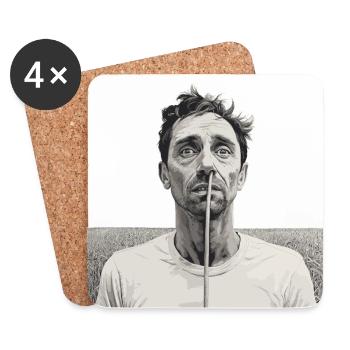 crazy man - Coasters (set of 4) - white - Front