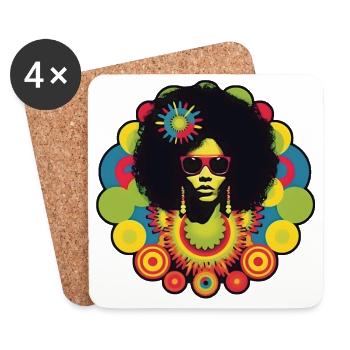 Fleur La Funk - Dessous de verre (lot de 4) - blanc - Devant