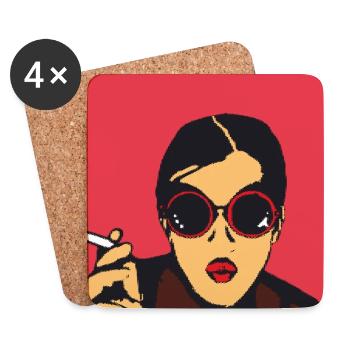 Glamour-Rebel r - Untersetzer (4er-Set) - Weiß - Vorne