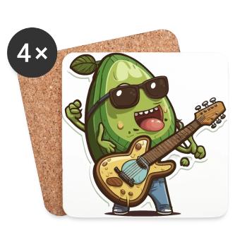 Avocado-Riff - Untersetzer (4er-Set) - Weiß - Vorne