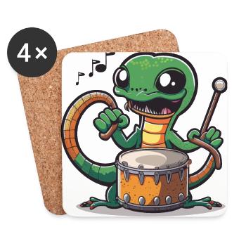 Snake Beats - Coasters (set of 4) - white - Front