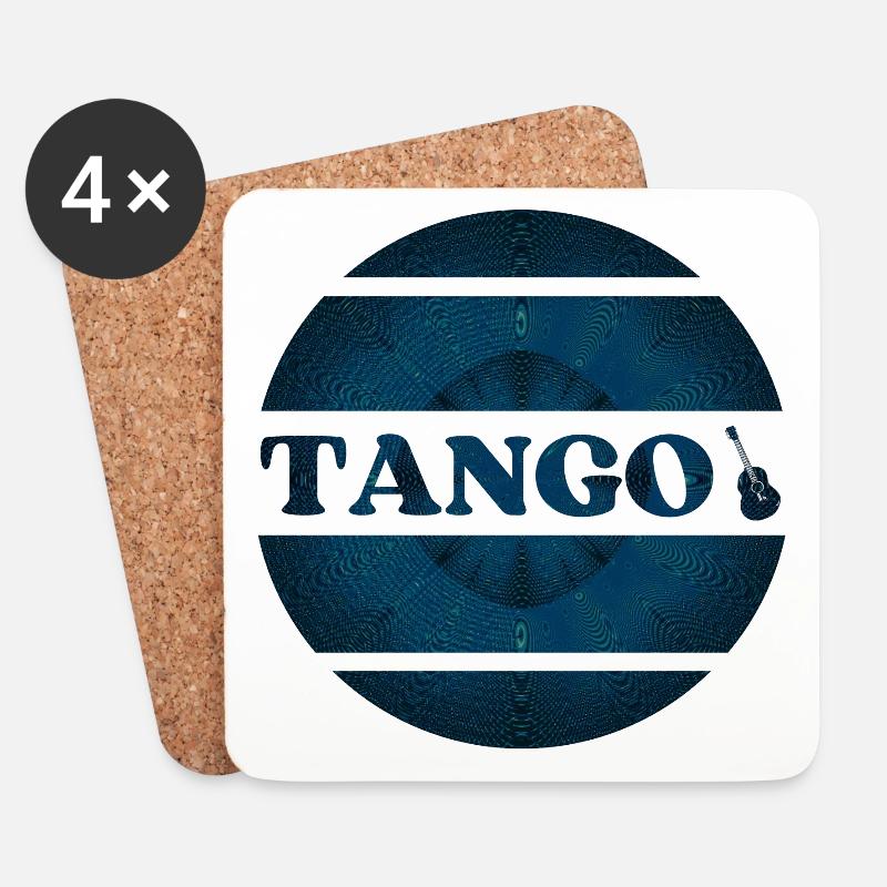 Blue tango design for tango dancers - Coasters (set of 4) - white