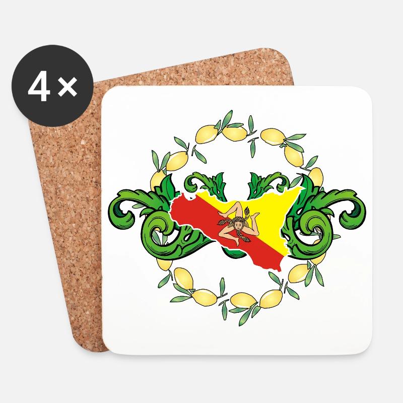 Sicily lemons Sicily - Coasters (set of 4) - white