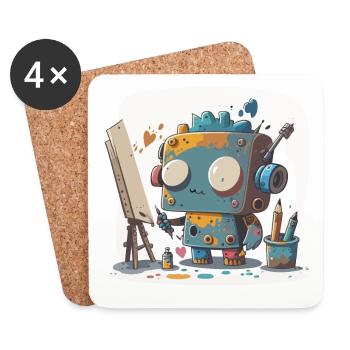 Chef-d’œuvre de robot - Dessous de verre (lot de 4) - blanc - Devant