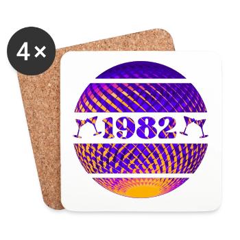 1982 - Dessous de verre (lot de 4) - blanc - Devant