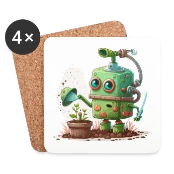 Green Thumbs, Metal Fingers - Coasters (set of 4) - white - Front