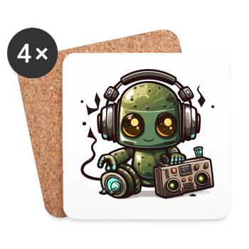 Beats et Bots - Dessous de verre (lot de 4) - blanc - Devant