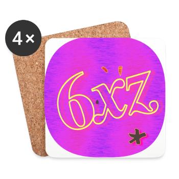 6xz - [Rose] 2023 - Dessous de verre (lot de 4) - blanc - Devant
