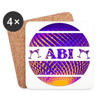 Abi Party bunt - Untersetzer (4er-Set) - Weiß - Vorne