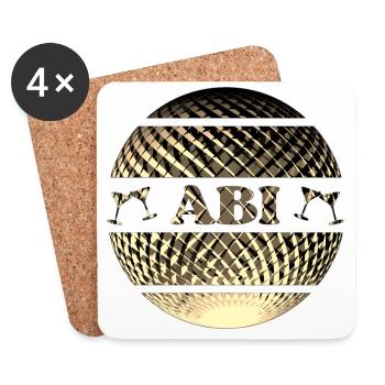 Abi - Abiball in gold - Untersetzer (4er-Set) - Weiß - Vorne