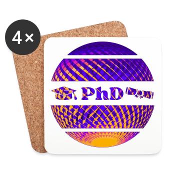 PhD - Dr rer nat, Dr med - Defense - Coasters (set of 4) - white - Front
