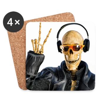 Sensenmann liebt coole Musik - Untersetzer (4er-Set) - Weiß - Vorne