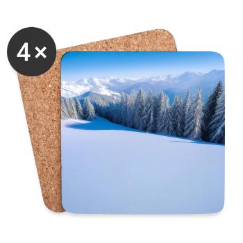 Winterwunder - Untersetzer (4er-Set) - Weiß - Vorne
