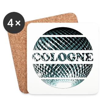 Bal disco de Cologne - Köln Party - Dessous de verre (lot de 4) - blanc - Devant