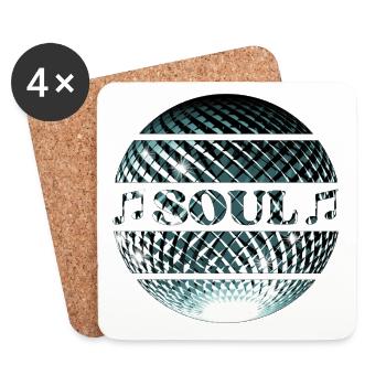 Soul Music Platinum Blue Disco Ball - Coasters (set of 4) - white - Front