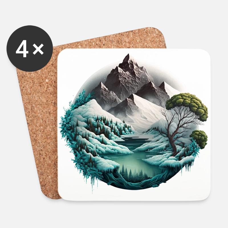draußen in der Natur - Untersetzer (4er-Set) - Weiß