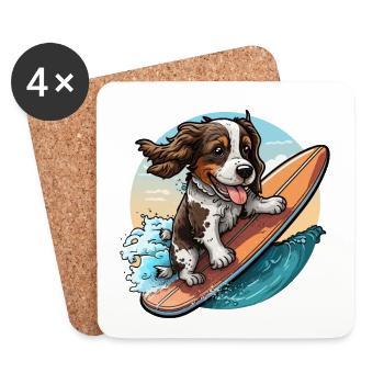 Des vagues de plaisir - Dessous de verre (lot de 4) - blanc - Devant