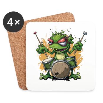 Rythmes des grenouilles - Dessous de verre (lot de 4) - blanc - Devant