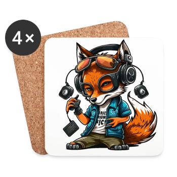 Foxy Beats - Untersetzer (4er-Set) - Weiß - Vorne