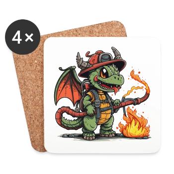 Souffle des dragons - Dessous de verre (lot de 4) - blanc - Devant