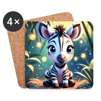 Cute Baby Zebra - Coasters (set of 4) - white - Front