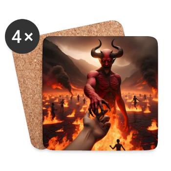 Folgt mir in den Abgrund - Infernal Devil's Pact #17 - Untersetzer (4er-Set) - Weiß - Vorne