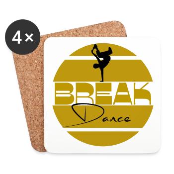 Logo breakdance jaune noir - Dessous de verre (lot de 4) - blanc - Devant