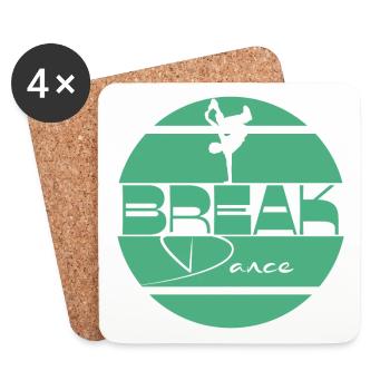Breakdance Vert Turquoise - Dessous de verre (lot de 4) - blanc - Devant